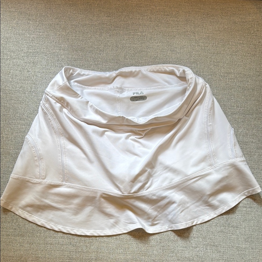 Fila White A-Line Mini tennis skort